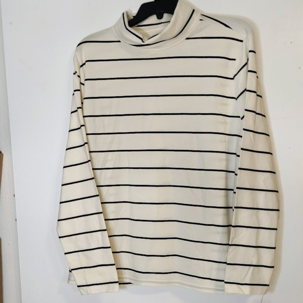 Talbots Long Sleeve Turtleneck Striped Tee 2XL NWT